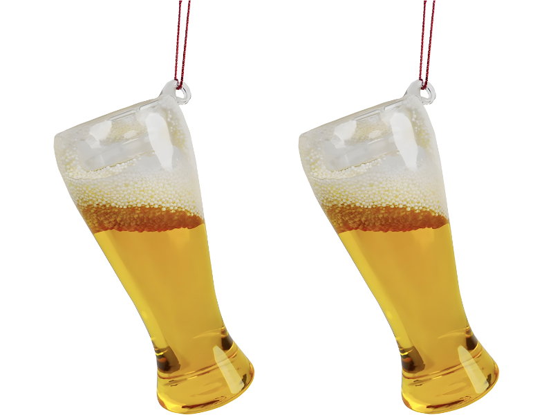 Ornament plastic bier glas l8.5cm I Kurt S. Adler - Kurt s adler
