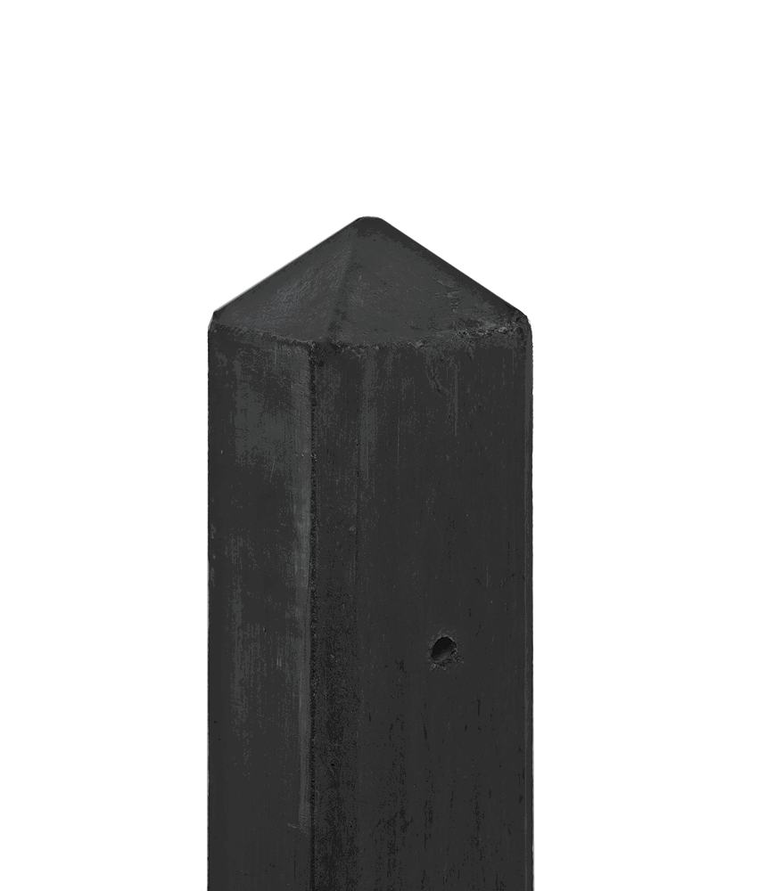 Minimale besteding! Betonschutting Constructie Betolux betonpaal glad met diamantkop 10x10x280cm antraciet gecoat, eindpaal - Gardenlux
