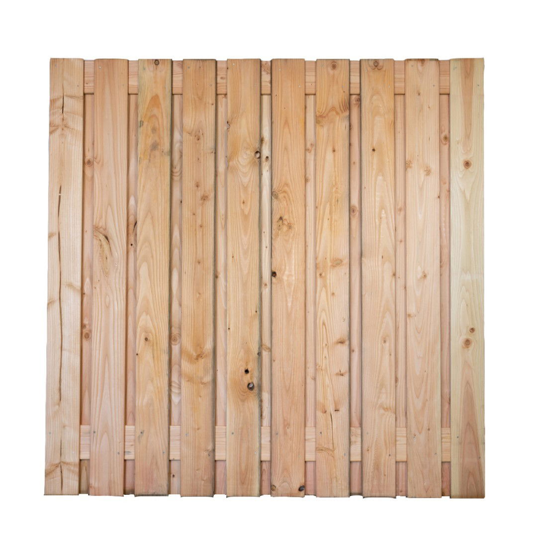 Minimale besteding! Betonschutting Constructie douglas scherm 21 planks/16mm geschaafd/onbehandeld/RVS geschroefd 180x180cm Lima - Gardenlux