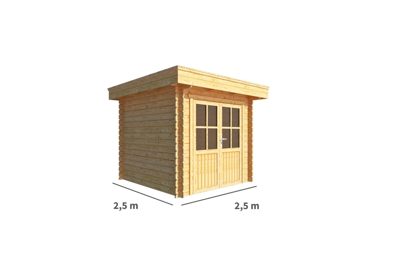 Tuinhuisje Blokhut Lisa 250 cm bij 250 cm diep Plat dak Warentuin Collection