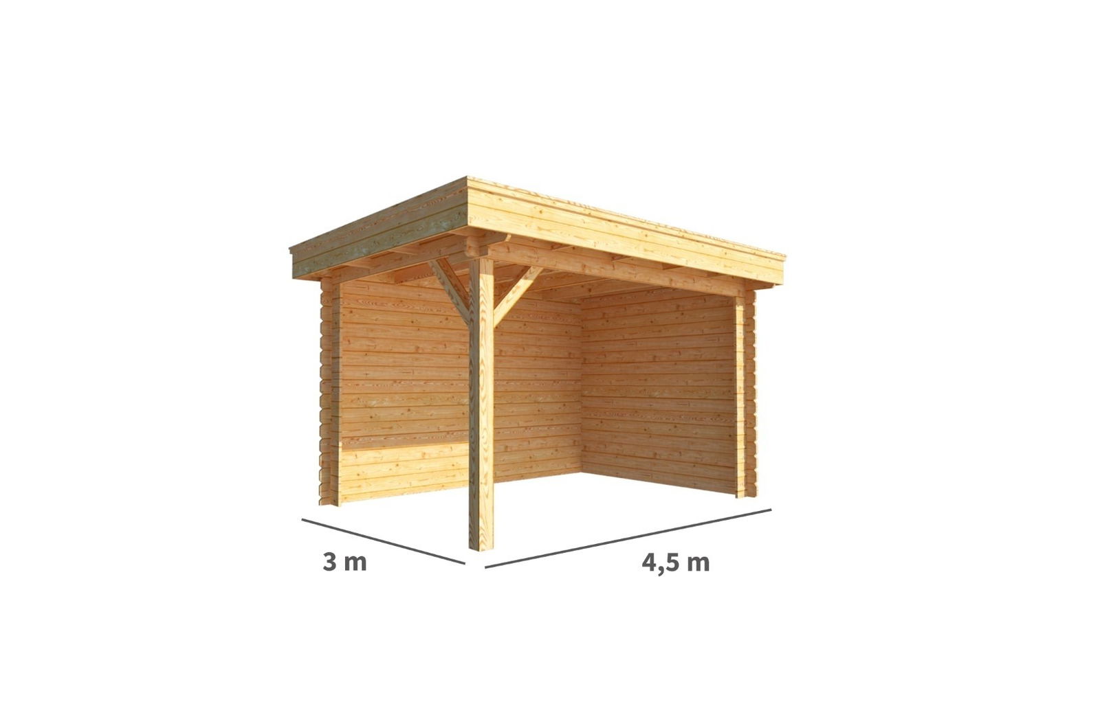 Overkapping Lisa 450 cm bij 300 cm diep Plat dak Warentuin Collection