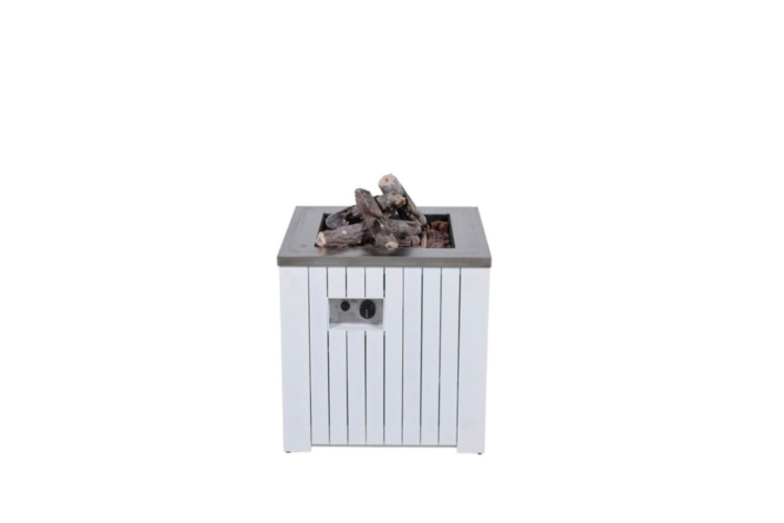 Cozy Living sfeerhaard Faro mat white aluminium 60x60 cm Garden Impressions