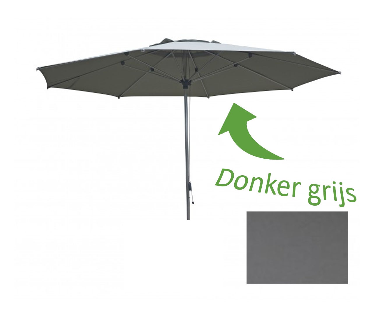 Detroit Geannodiseerd Alu dia. 350 cm Donkergrijs - Borek