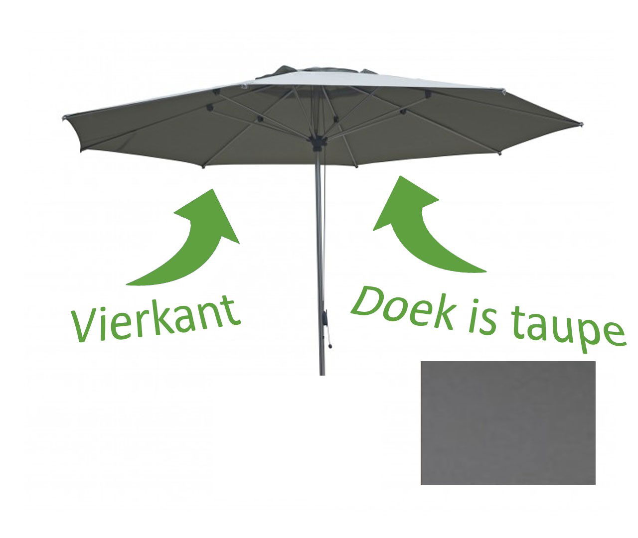 Detroit Geannodiseerd Alu 300x300 cm Taupe - Borek