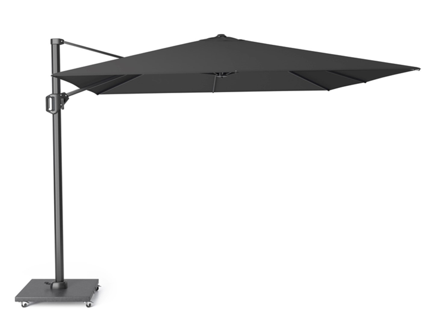 Zweefparasol Challenger T1 premium 3x3 meter Faded Black zonwering Platinum - Platinum