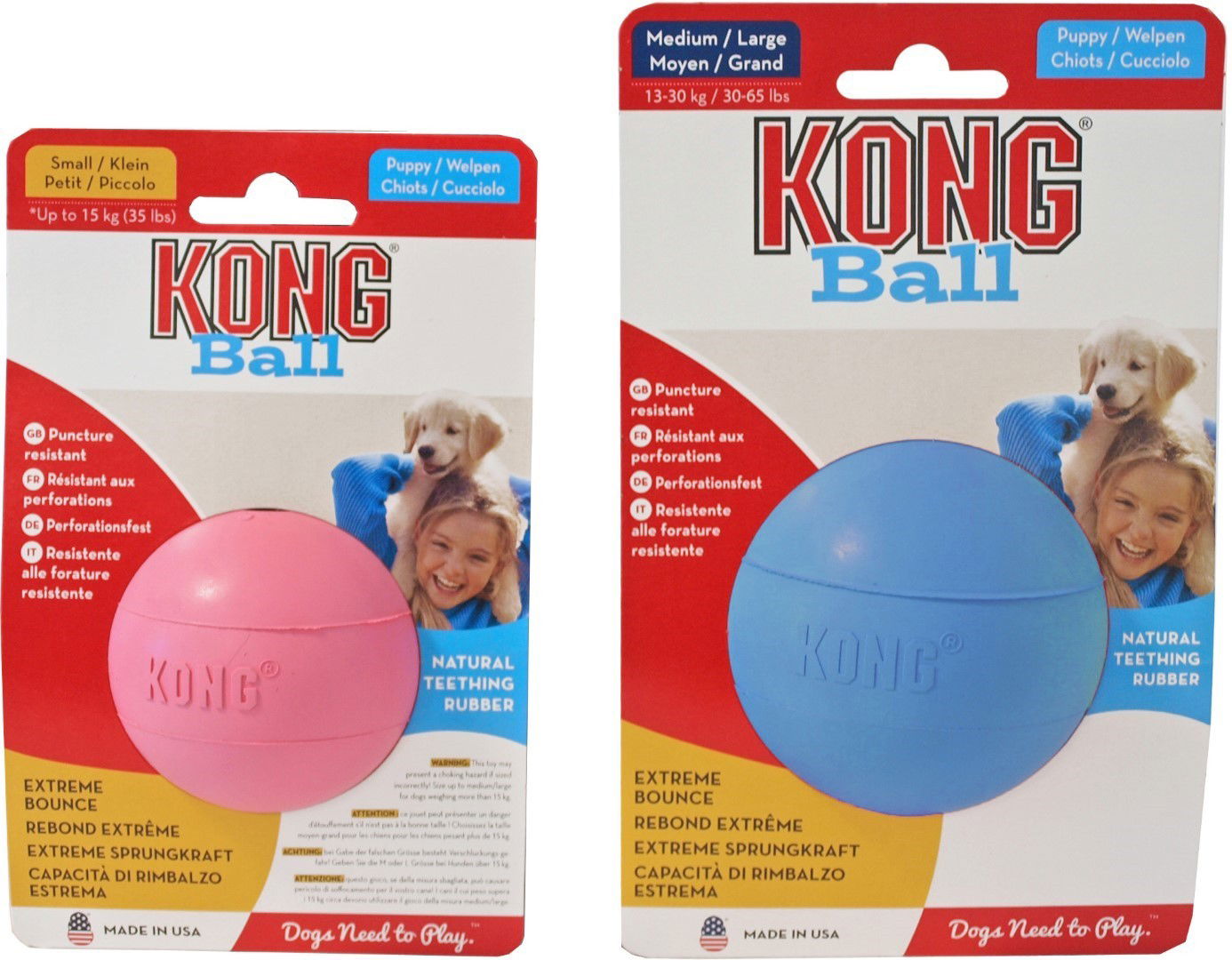 KONG hond Puppy ball met gat small (diameter 6 cm) Kong