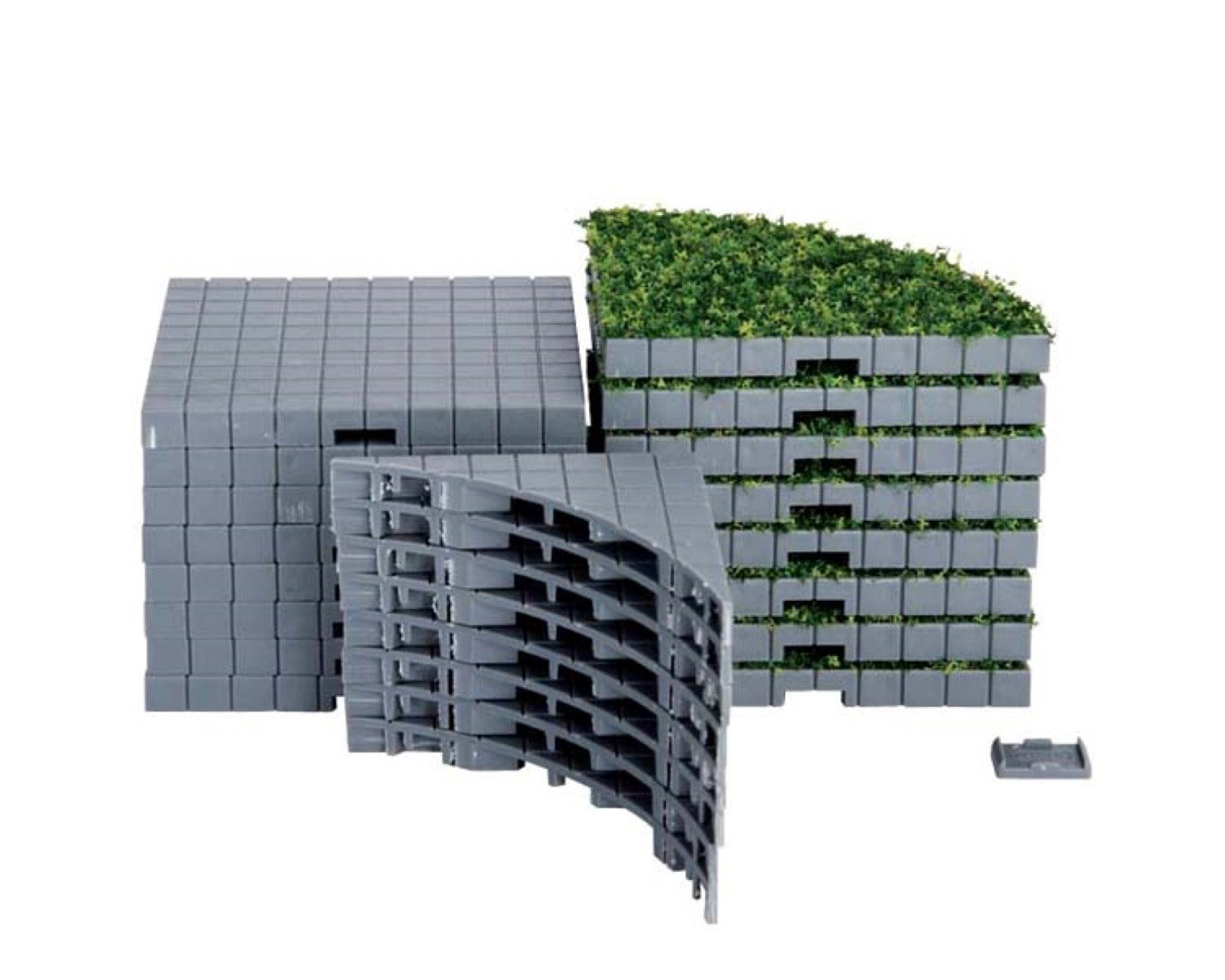 Weihnachtsfigur Plaza system (grey round grass) - 24 pcs