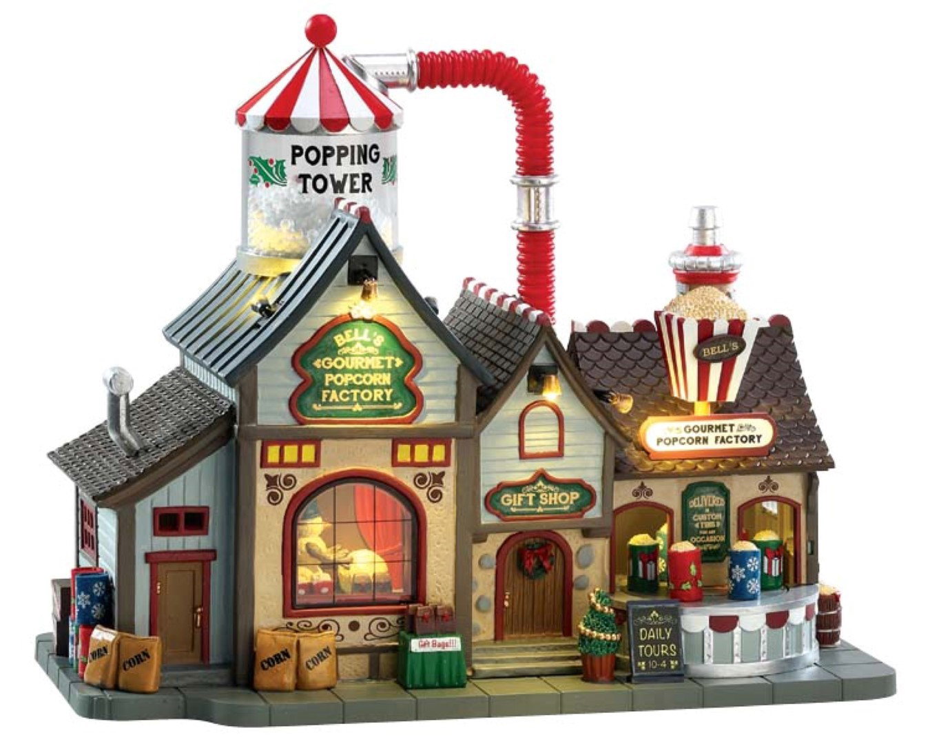 Kerstfiguur Bell's gourmet popcorn factory with 4.5v adaptor LEMAX - Lemax