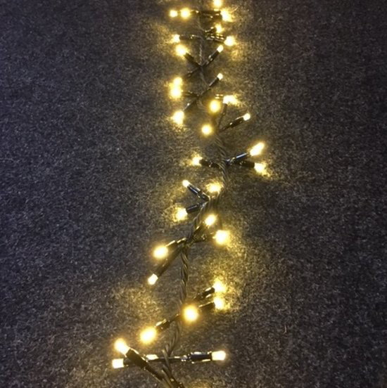 Koppelverlichting 230Volt kerstverlichting Cluster Lights 100 LED 2 meter warm wit ZWARTE kabel LEDwin - Ledwin