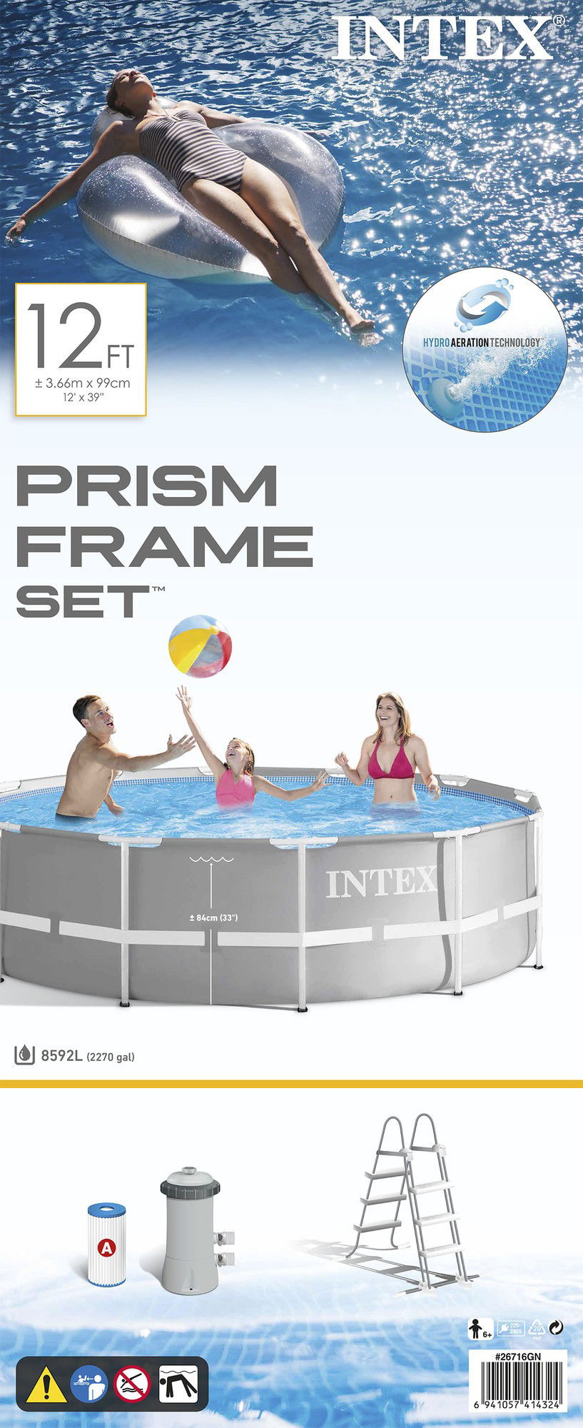 Prism Frame Zwembad Set - diameter 366 cm - Intex