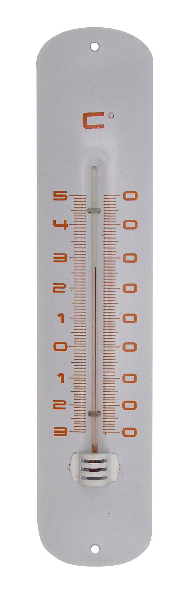 Muurthermometer metaal wit 30x6,5x1 cm Nature