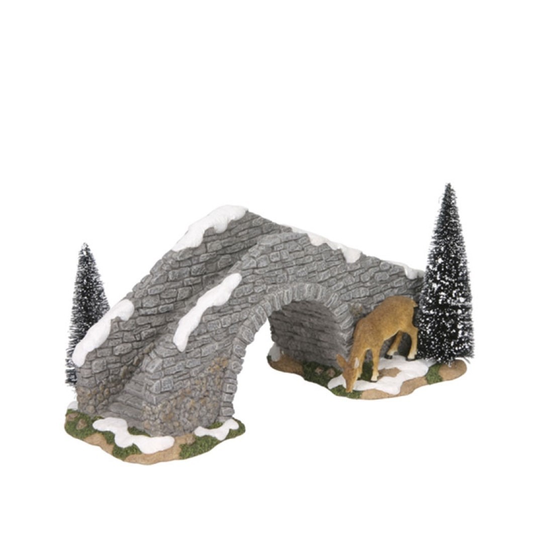 Weihnachtsfigur Steinbrücke mit Hirsch
