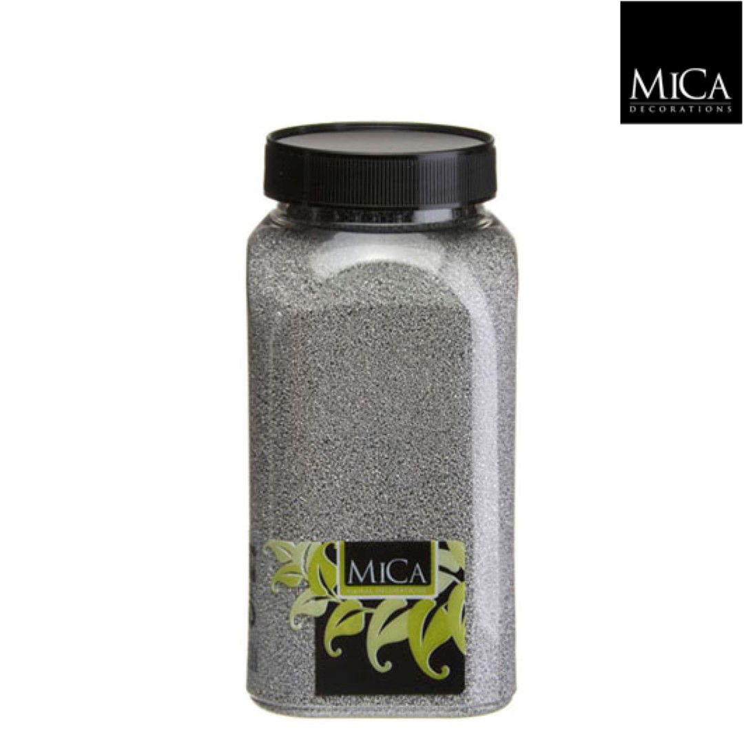 Zand zilver fles 1 kilogram Mica Decorations