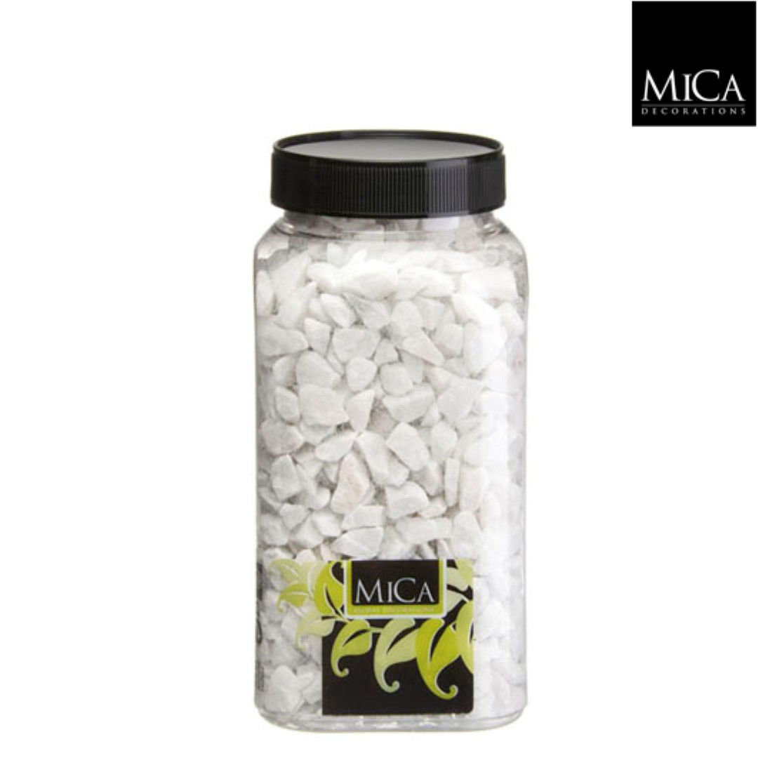Marbles wit fles 1 kilogram Mica Decorations