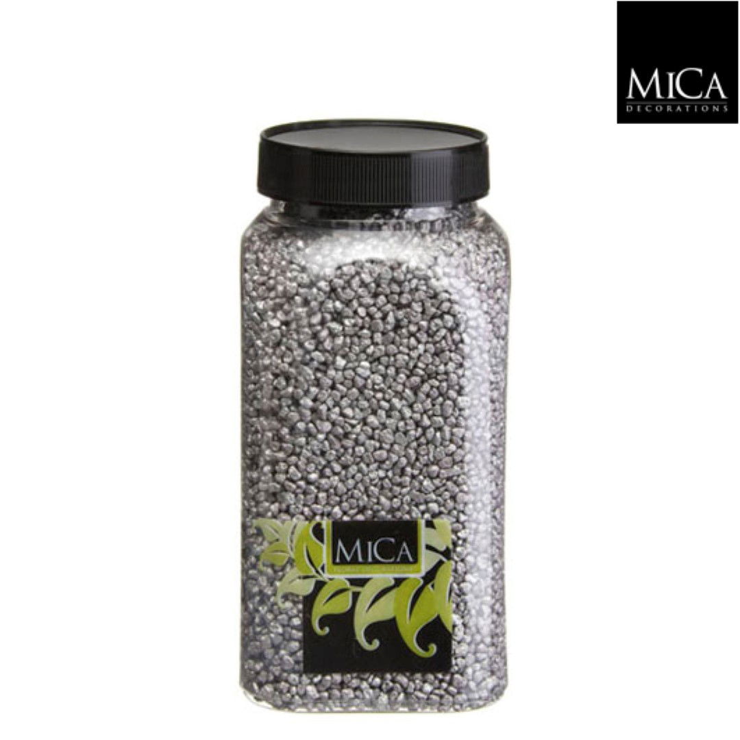 Gravel zilver fles 1 kilogram Mica Decorations