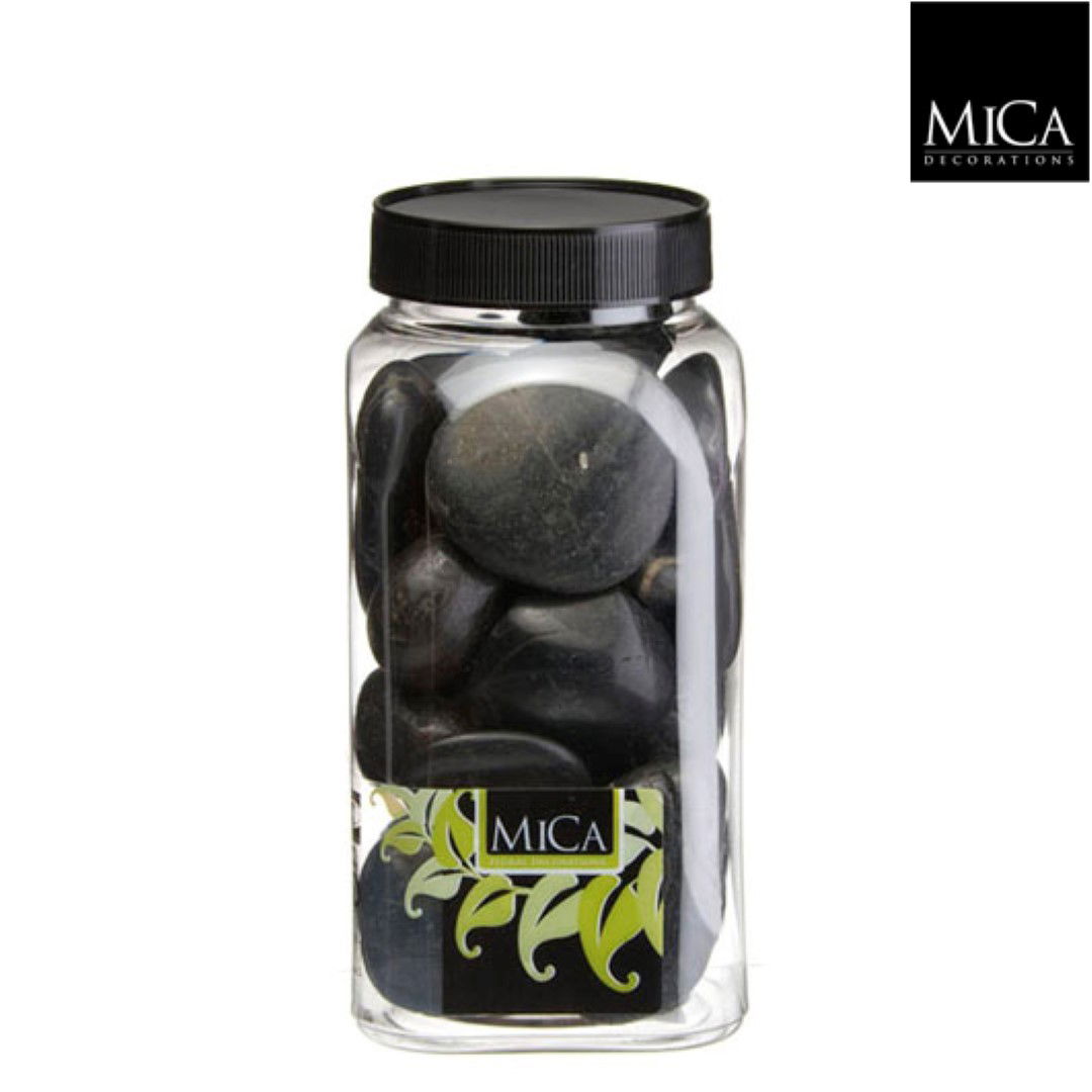 Stenen zwart fles 1 kilogram Mica Decorations