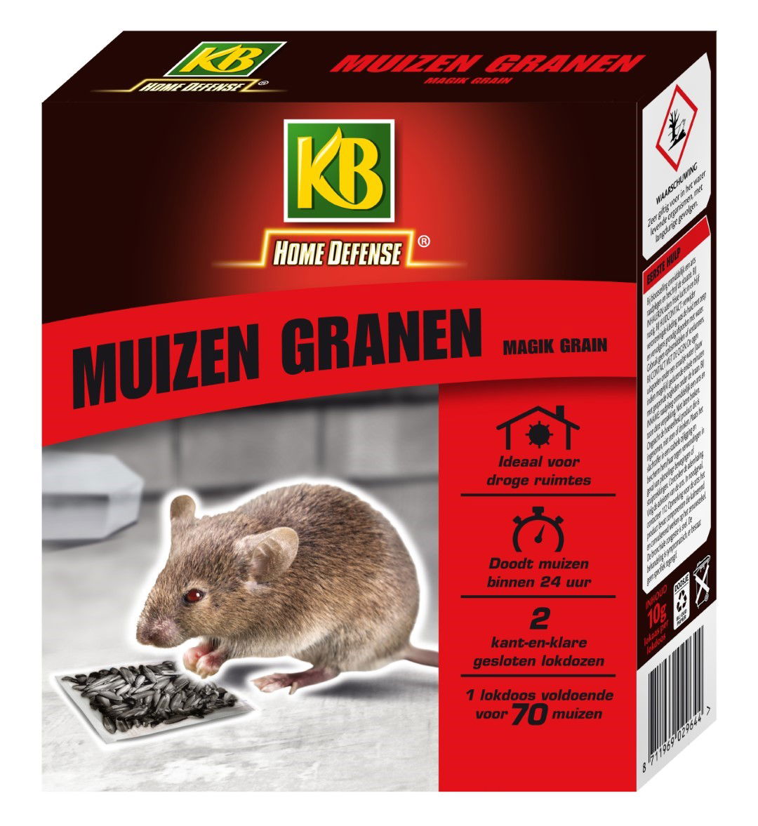 Muizen Granen (zwart) met lokstation 2 stuks KB Home Defence