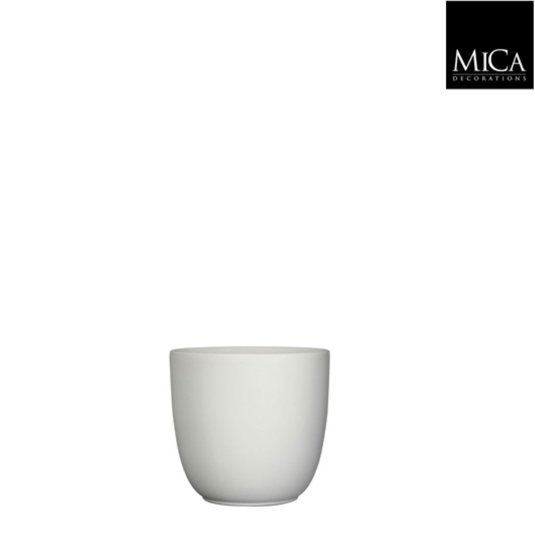 Tusca pot rond wit mat h13xd13,5 cm Mica Decorations