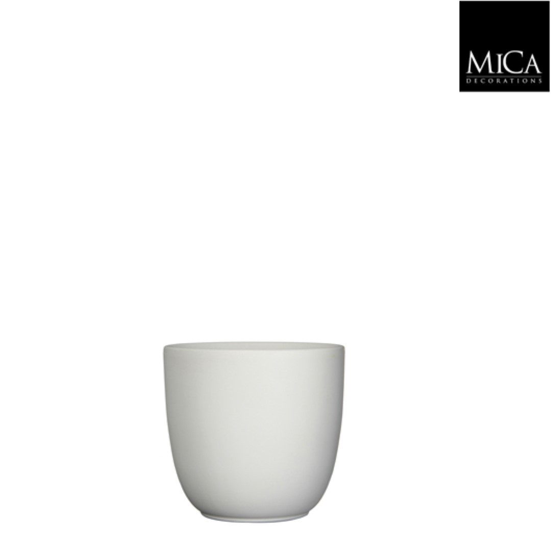 Tusca pot rond wit mat h14xd14,5 cm Mica Decorations