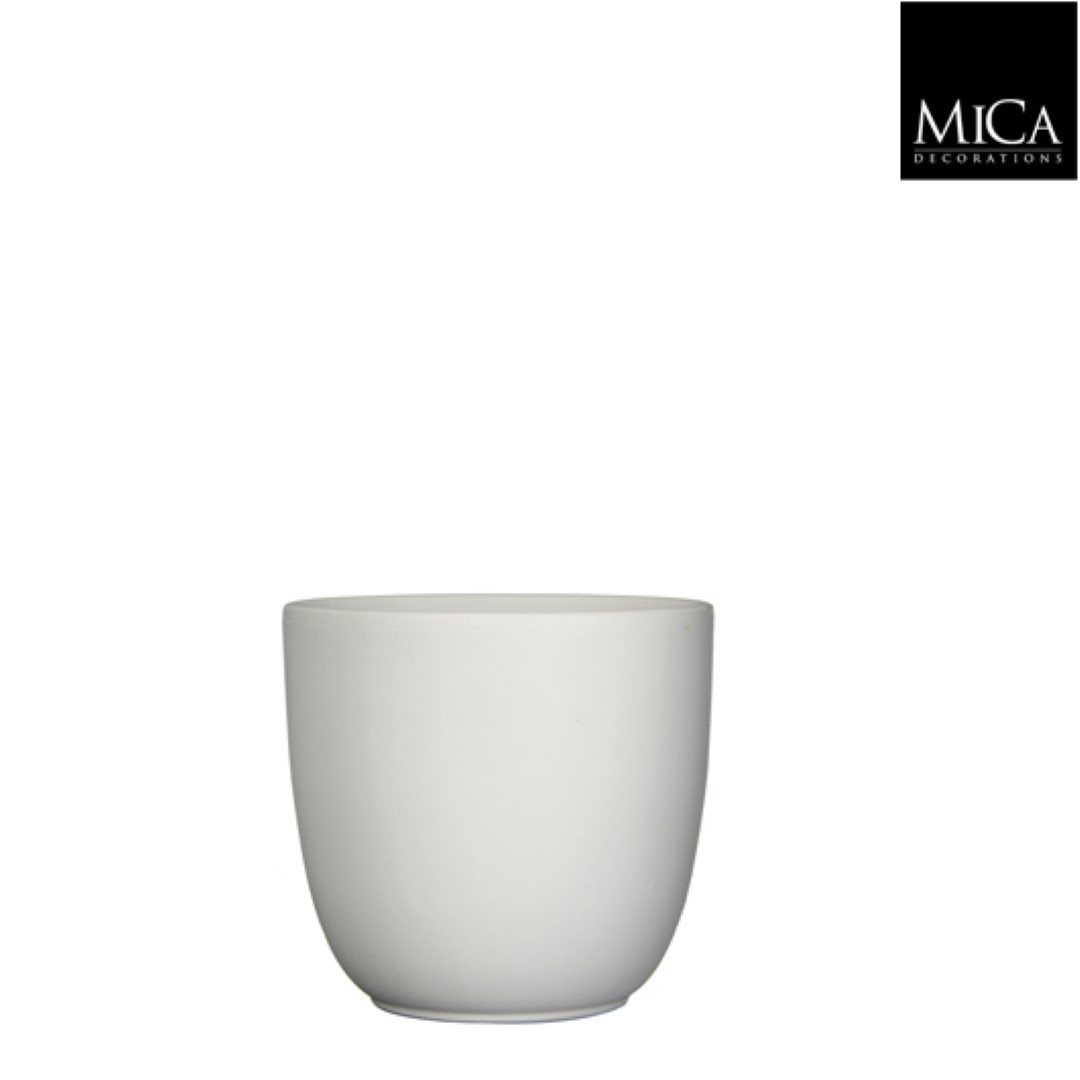 Tusca pot rond wit mat h18,5xd19,5 cm Mica Decorations