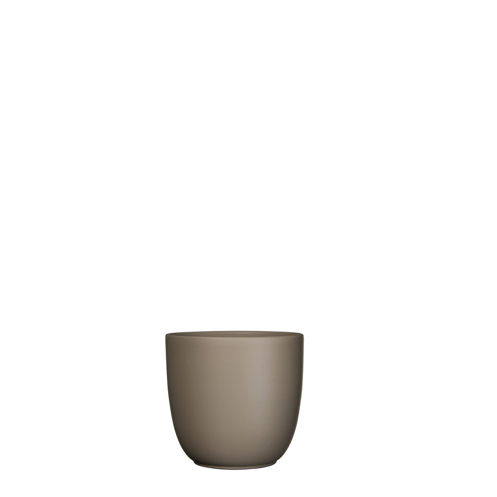 Mica decorations Bloempot Pot rond es/10.5 tusca 11 x 12 cm taupe mat Mica – wit