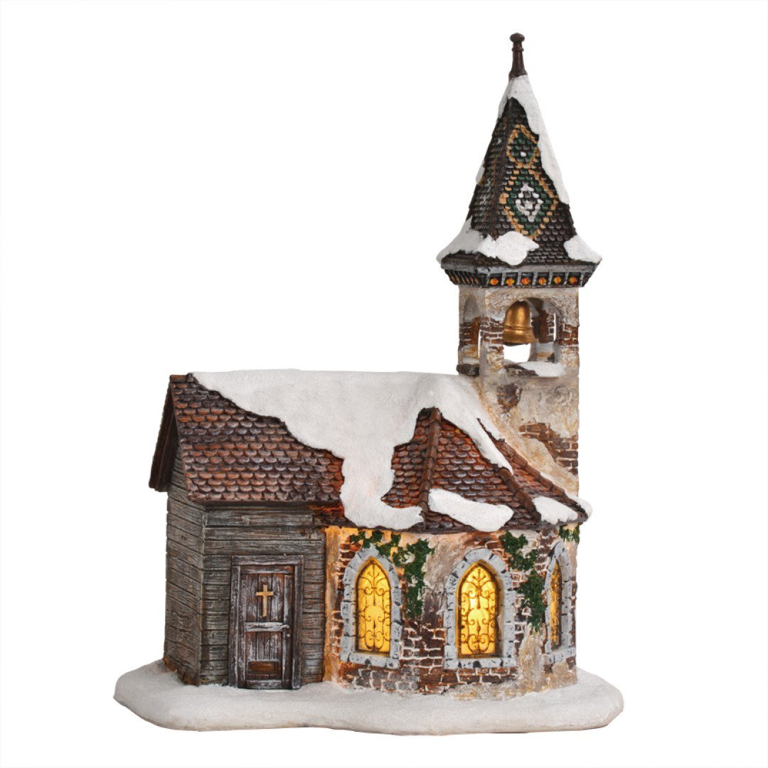 Kersthuisje sint Chevalier kerk 17x14x24 cm Luville - Luville