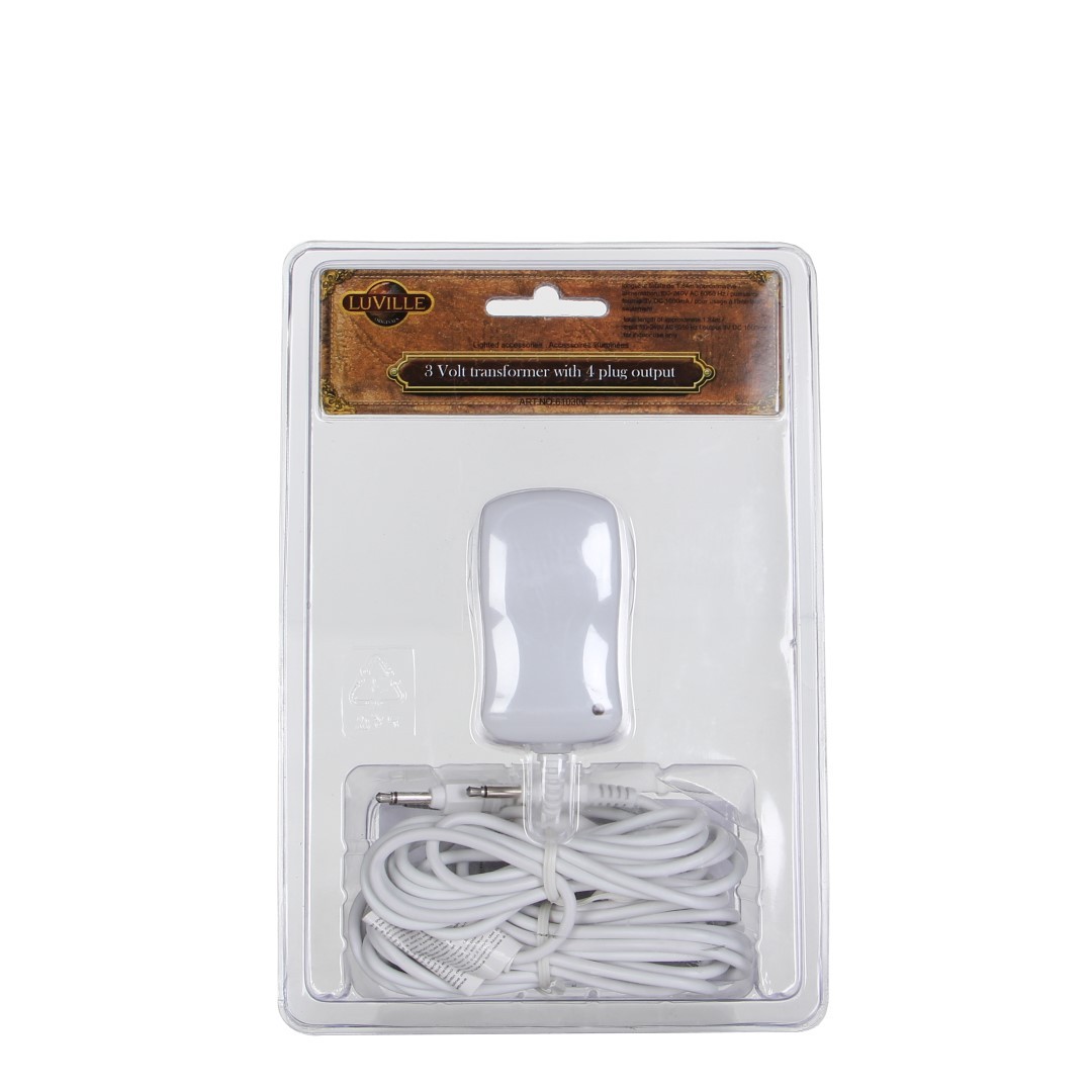Kerstdorp verlichting adapter met vier koppelingen 3 volt 6,9x3,9x4,9 cm Luville - Luville