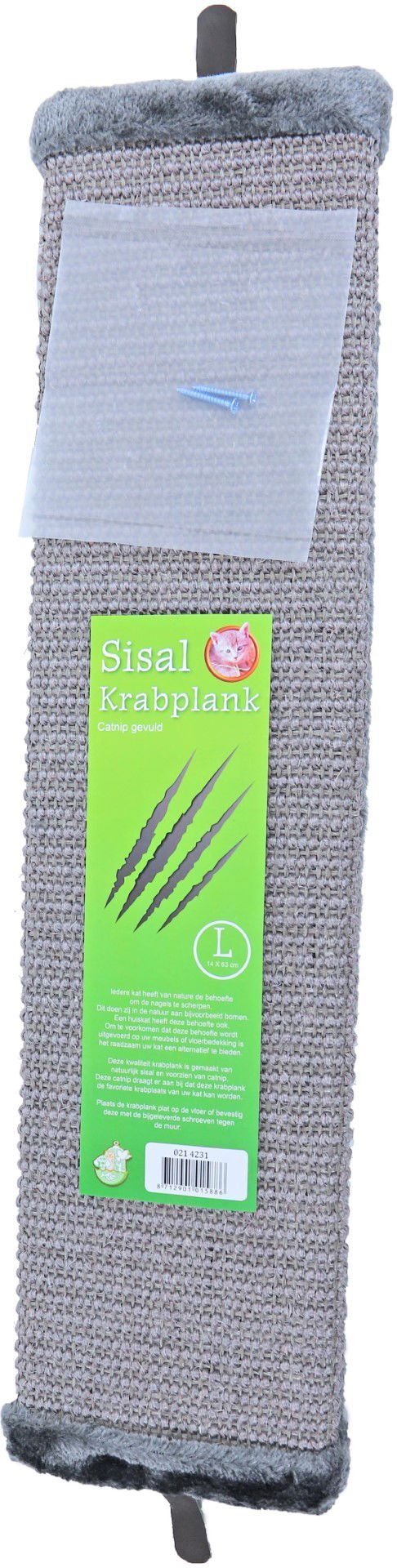 Sisal krabplank met pluche en catnip large 14 cm x 63 cm Gebr. de Boon