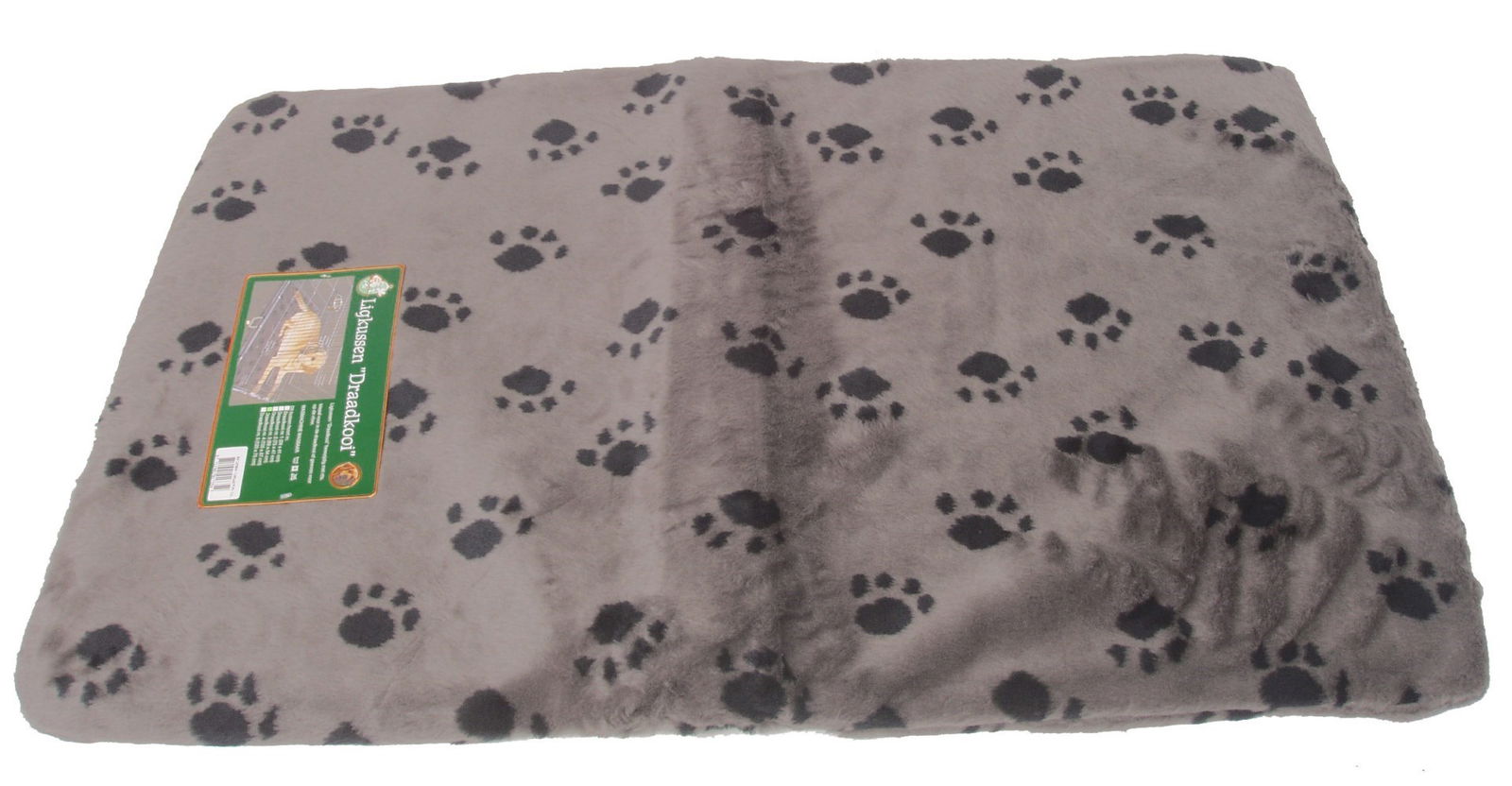 Kussen voor draadkooi grijs/paw 105x67 cm anti slip - Gebr de boon