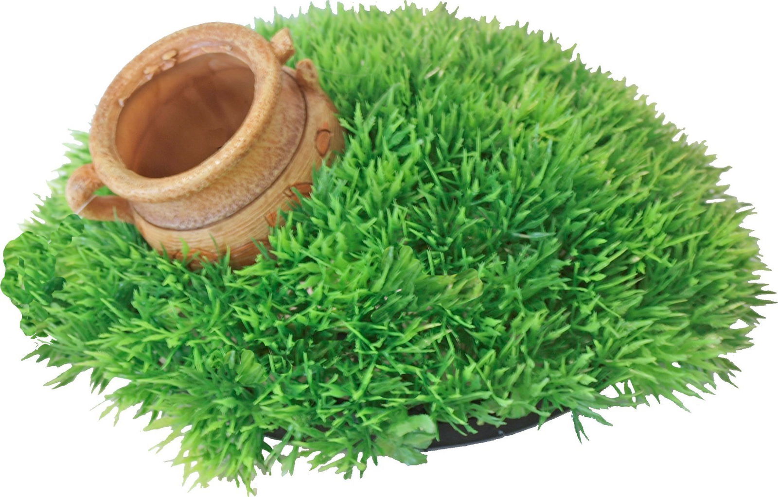 Plastic Green Moss met pot met uitstromer 21x9.5 cm Gebr. de Boon