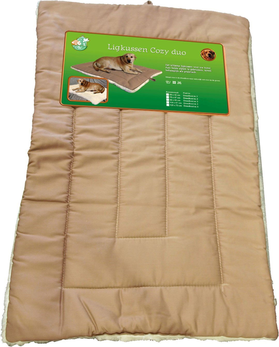 Ligkussen Cozy Duo bruin/wit 75x47 cm - Gebr de boon