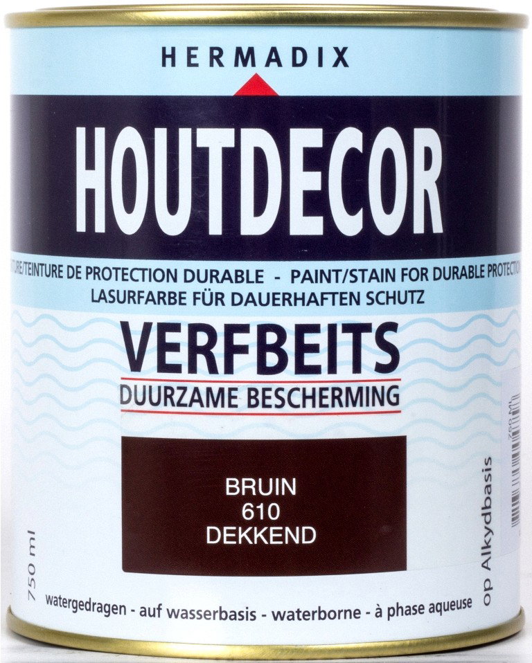 Hermadix Houtdecor beits 610 bruin 750 ml