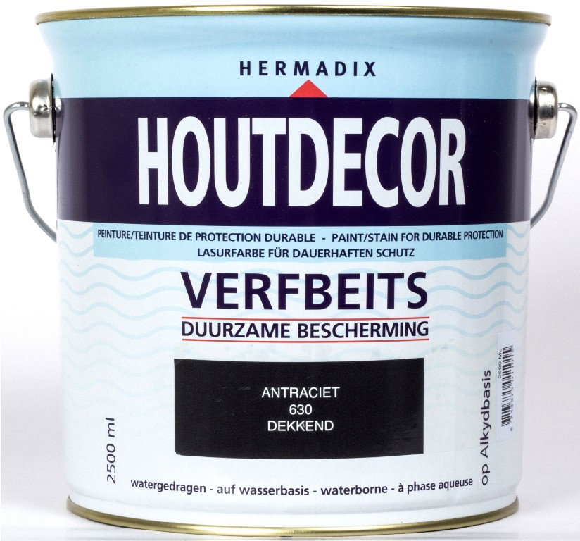 Hermadix Houtdecor 630 antraciet 2500ml – zwart