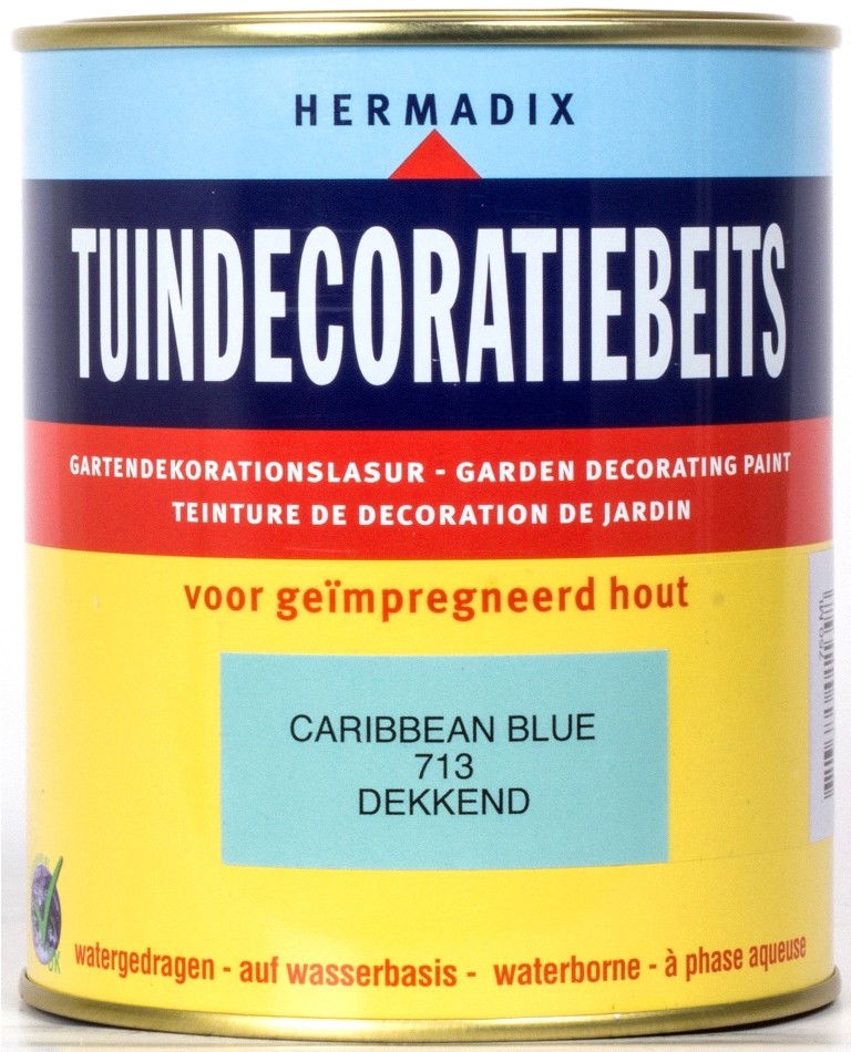 Tuindecoratiebeits 713 caribbean blue 750 ml Hermadix