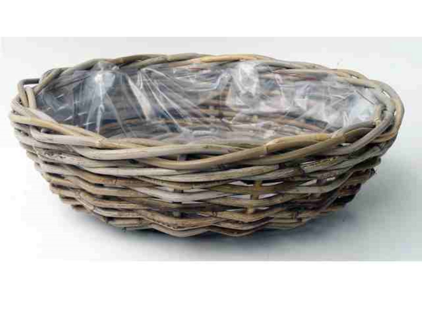 Bloempot Schaal Rotan Antique Grey D41H12 cm Van der Leeden