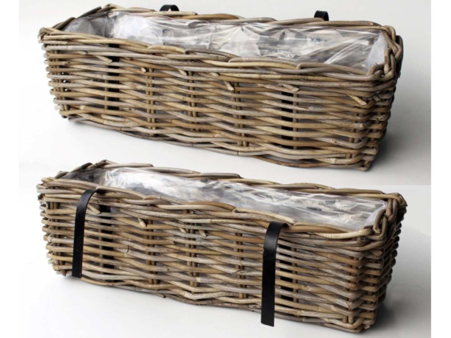 Balkonbak Rotan Antique Grey 60x20xH16 cm Van der Leeden - Van der leeden