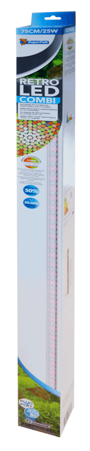 Superfish retro led combi t8&jt5 75 cm/25w - SuperFish