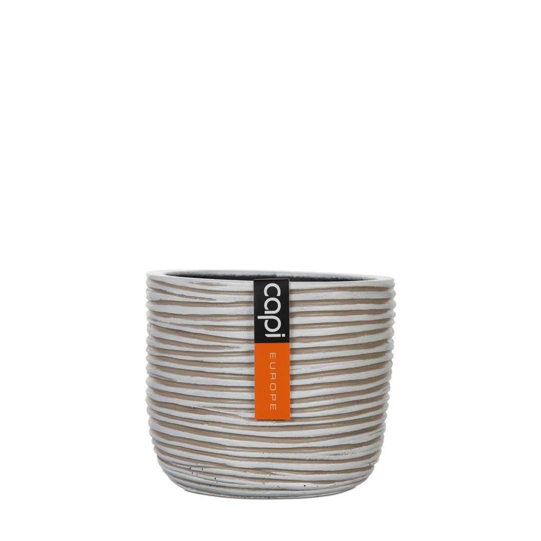 Bloempot Ei pot rib II 10x8,5 ivoor Capi Europe - Capi europe