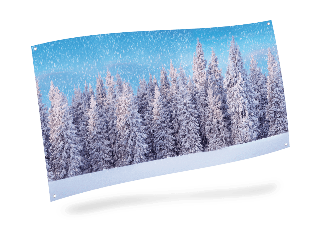 Hintergrundtuch Schneewald 150x75 cm