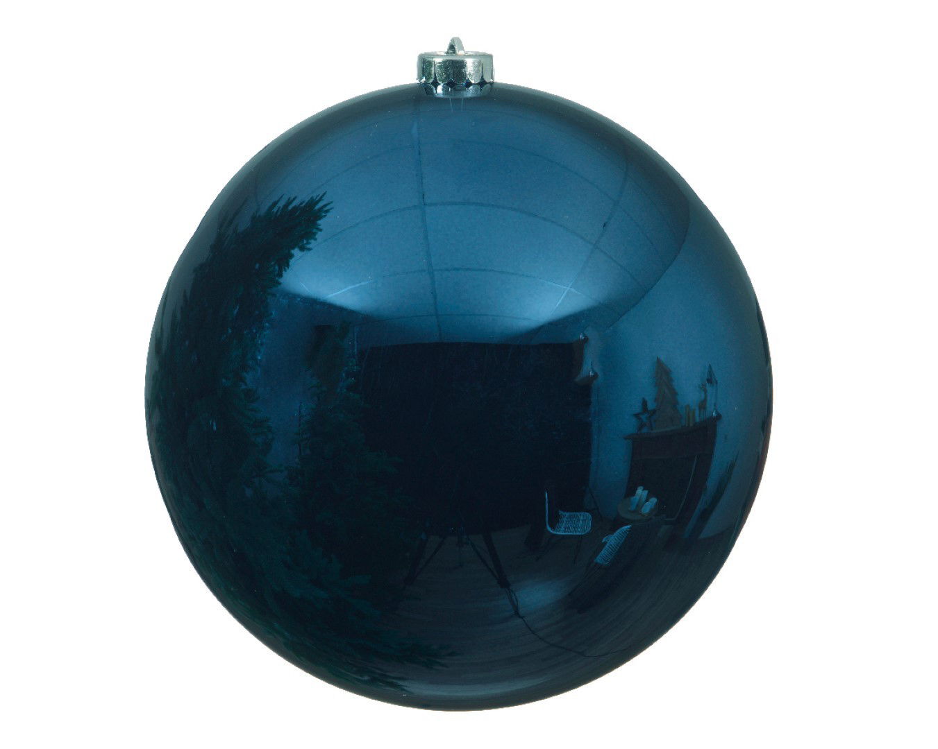 KSD Kerstbal plastic glans diameter 20cm nacht blauw - 