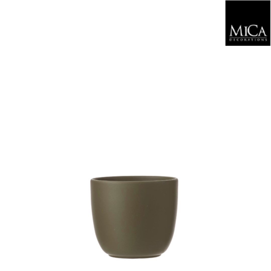 Tusca pot rond groen h11xd12 cm I Mica Decorations