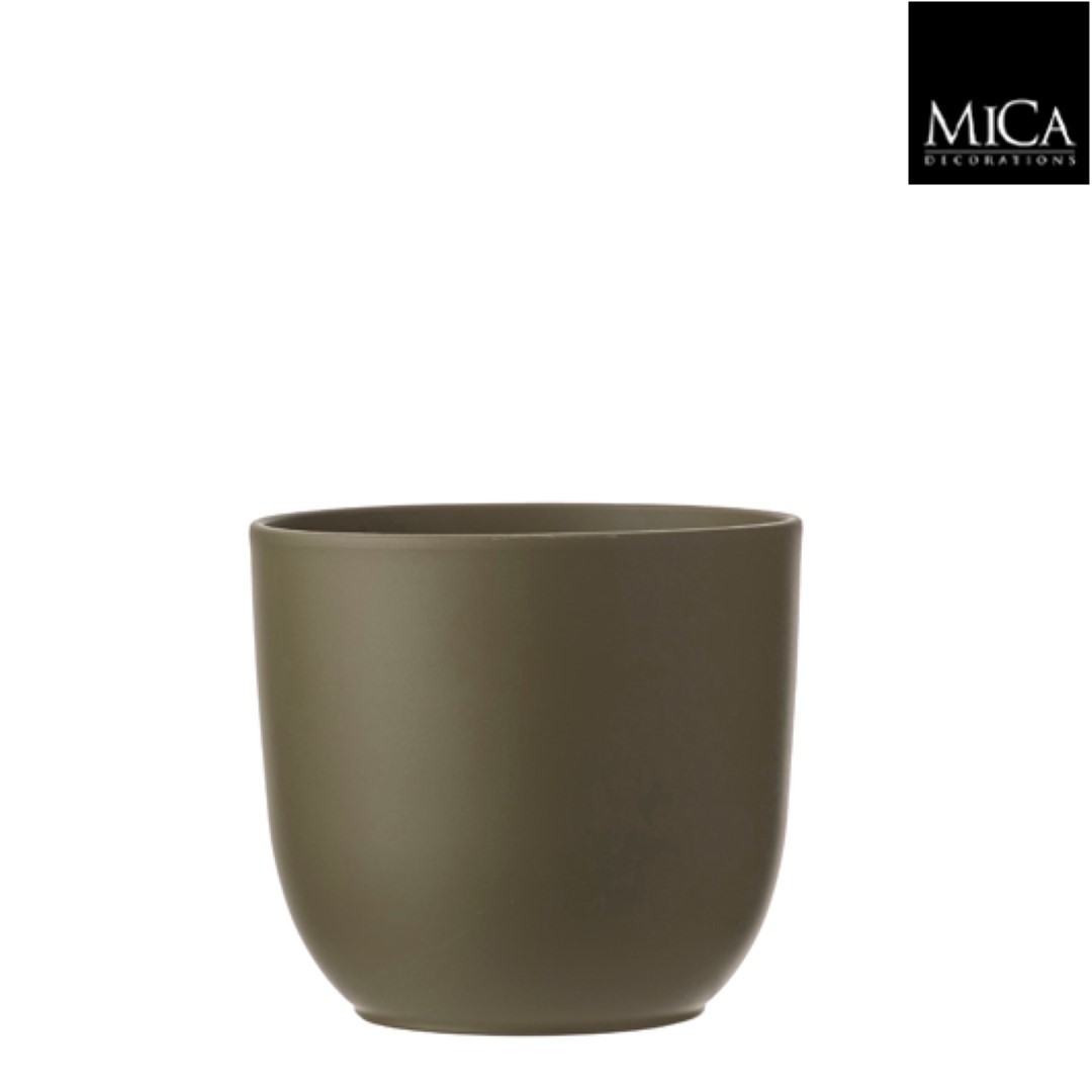 Tusca pot rond groen h16xd17 cm I Mica Decorations