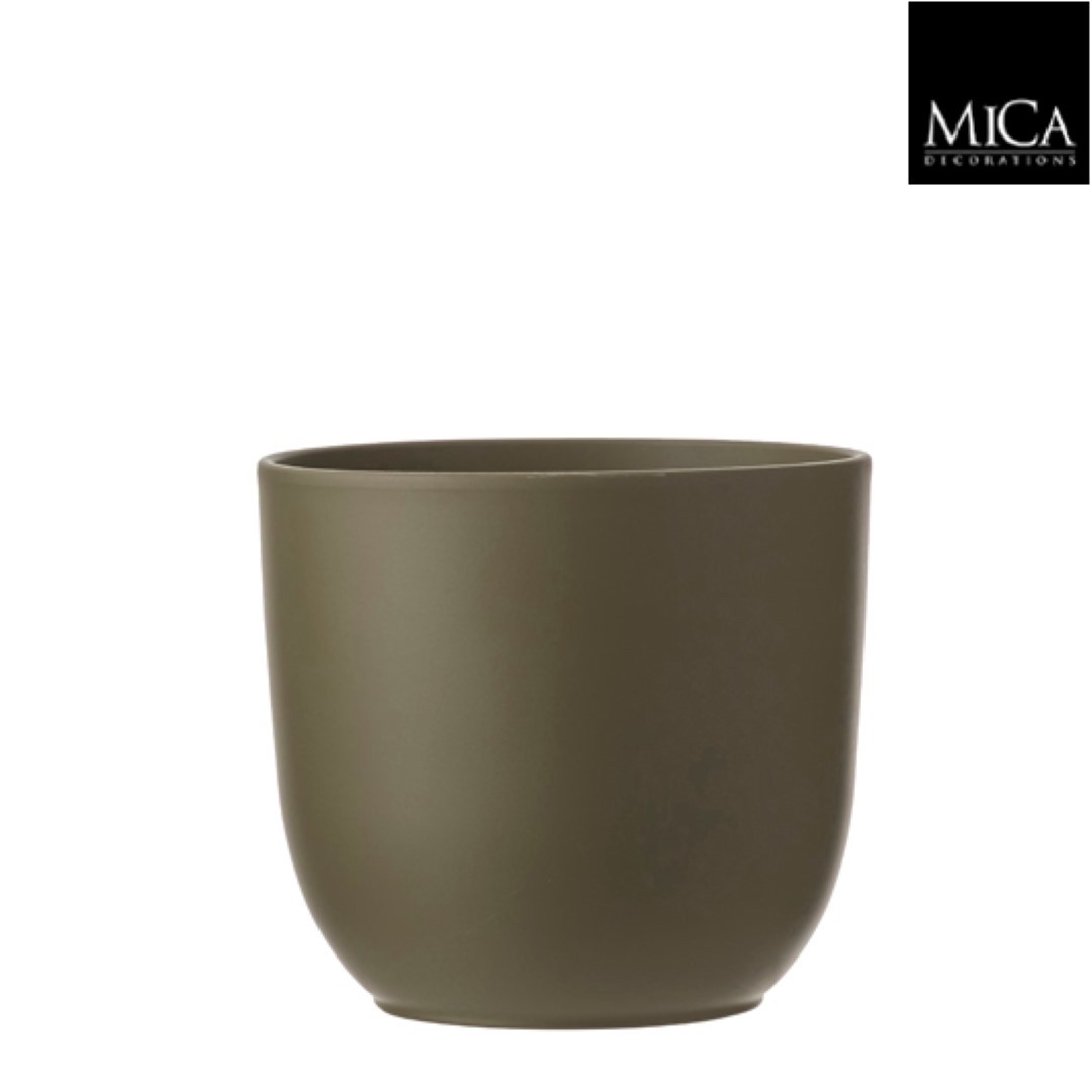 Tusca pot rond groen h18,5xd19,5 cm I Mica Decorations