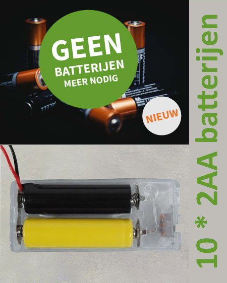 2AA-batterijvervanger 10 aansluitingen, geen 2AA batterijen meer nodig! Transformator Adapter Indoor CoenBakker - Coenbakker
