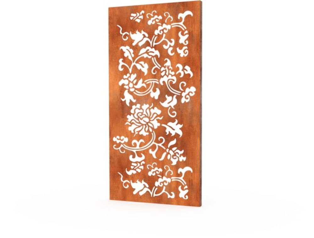 Gerofence Cortenstaal Corten Floral Schutting Lengte 1000 Breedte 5 Hoogte 1800 Geroba