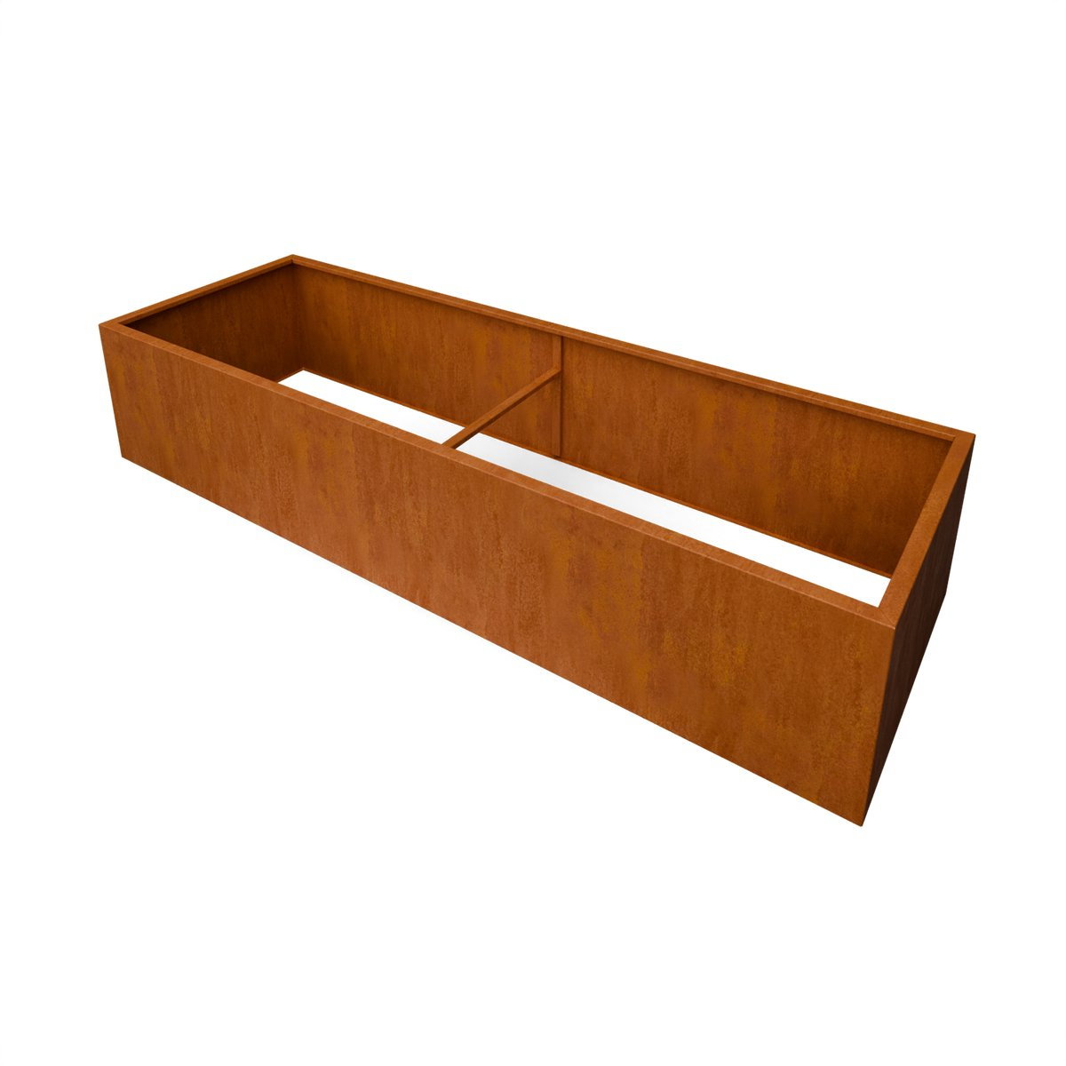 Geroba Artesa Rechthoekige plantenbak cortenstaal L140 x B140 x H30 cm zonder bodem – bruin