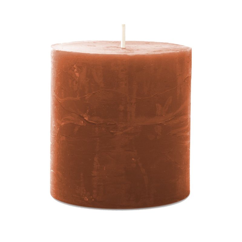 Kaars rustiek d7h7 cm cognac - Spaas