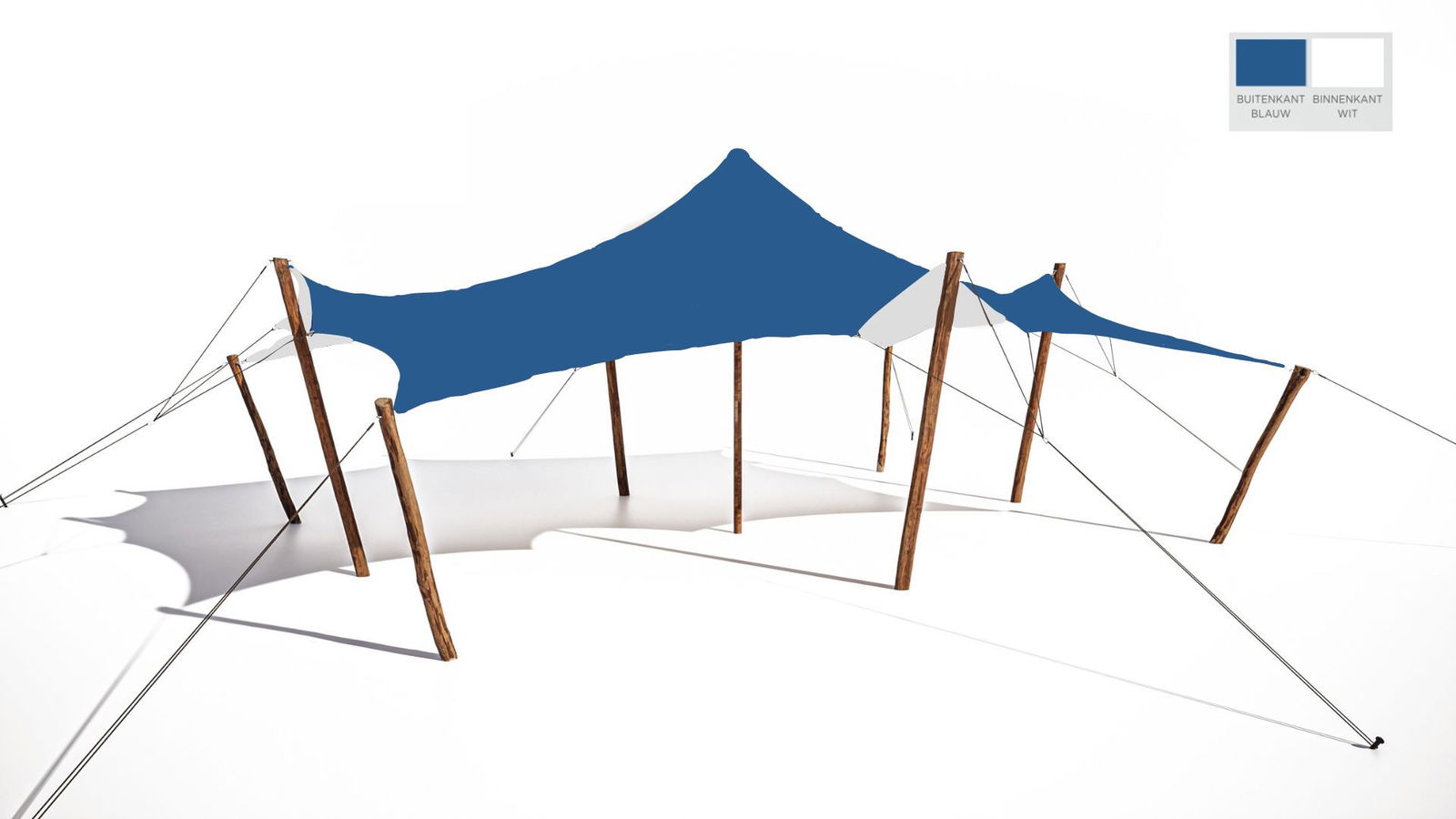 Stretchtent 4,5x6 blauw - Nomadik Stretch