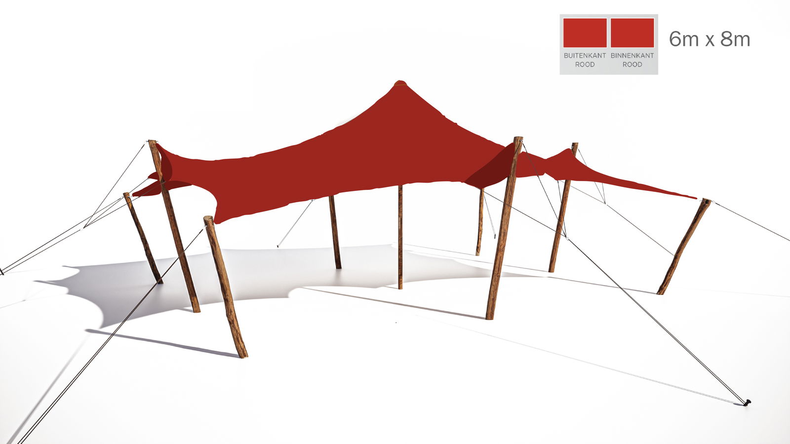 Stretchtent 6x8 rood - Nomadik Stretch