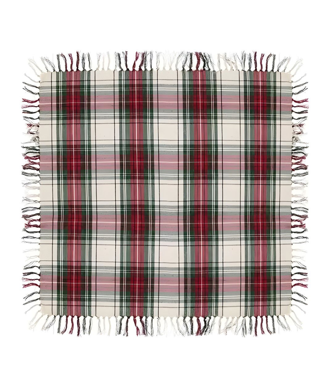 Tafelkleed Tafelkleed Xmas tartan 90x90 cm white - Unique Living